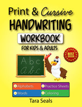 Load image into Gallery viewer, Print & Cursive Handwriting Workbook for Kids & Adults